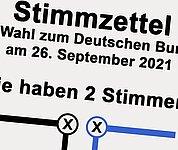 Stimmzettel zur Bundestagswahl